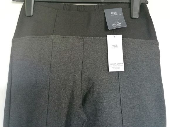Womens M&S Leggings Size 12 Grey Sculpt & Lift Smart Autumn Winter - Picture 5 of 8